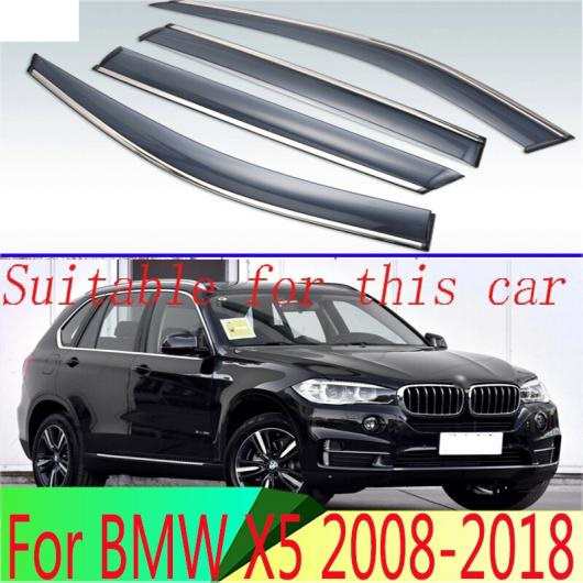 適用: BMW X5 2008-2018 プラスチック エクステリア バイザー 吹き出し口 シェード ウインドウ サン レイン ガード デフレクター 4ピース AL-QQ-3955 ALの通販は