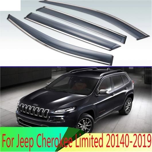 適用: ジープ/JEEP チェロキー/CHEROKEE リミテッド 2014 2015 2016 2017 2018 2019 プラスチック エクステリア バイザー 吹き出し口 シェード ウインドウ サン レイン ガード デフレクター 4ピース AL-QQ-4037 AL