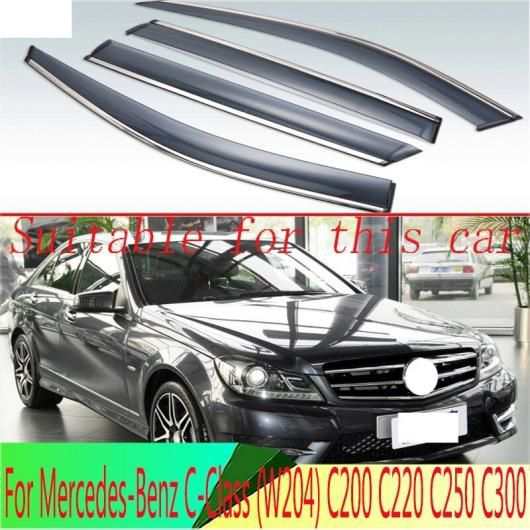 適用: メルセデス・ベンツ C-クラス W204 C200 C220 C250 C300 プラスチック エクステリア バイザー 吹き出し口 シェード ウインドウ サン レイン ガード デフレクター 4ピース AL-QQ-4204 ALの通販は