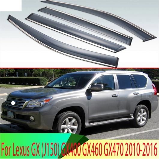 適用: レクサス GX J150 GX400 GX460 GX470 2010-2016 プラスチック エクステリア バイザー 吹き出し口 シェード ウインドウ サン レイン ガード デフレクター 4ピース AL-QQ-4458 AL