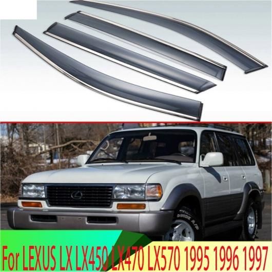 適用: レクサス LX LX450 LX470 LX570 1995 1996 1997 プラスチック エクステリア バイザー 吹き出し口 シェード ウインドウ サン レイン ガード デフレクター 4ピース AL-QQ-4470 AL