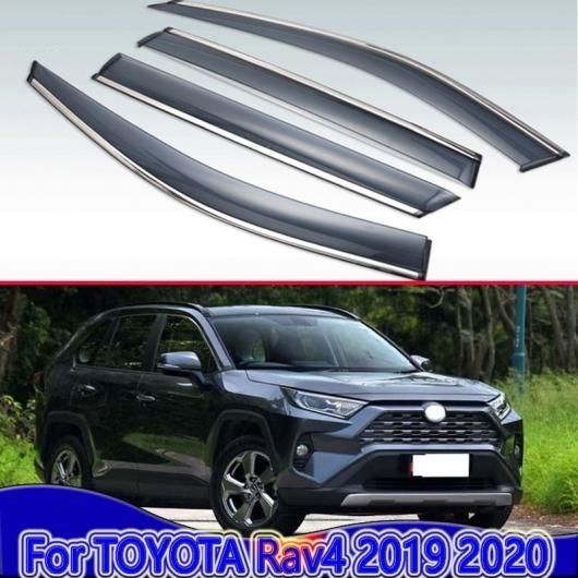 適用: トヨタ RAV4 2019 2020 2021 プラスチック エクステリア バイザー 吹き出し口 シェード ウインドウ サン レイン ガード デフレクター 4ピース AL-QQ-4745 AL