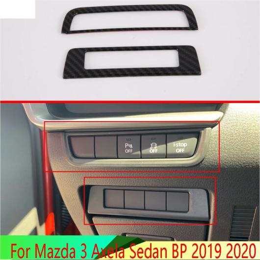 適用: MAZDA3 アクセラ セダン BP 2019 2020 カーボンファイバー調 ヘッド ライト スイッチ ボタン コントロール パネル カバー トリム ベゼル AL-QQ-4779 ALの通販は