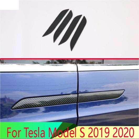 適用: テスラ/TESLA モデル S 2019-2022 カーボンファイバー調 ドア ハンドル カバー トリム モールディング AL-QQ-4804 ALの通販は