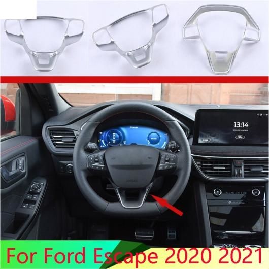 適用: フォード/FORD エスケープ クーガ 2020 2021 ABS クローム ステアリング ホイール パネル カバー ベゼル トリム バッジ モールディング ガーニッシュ AL-QQ-5044 AL