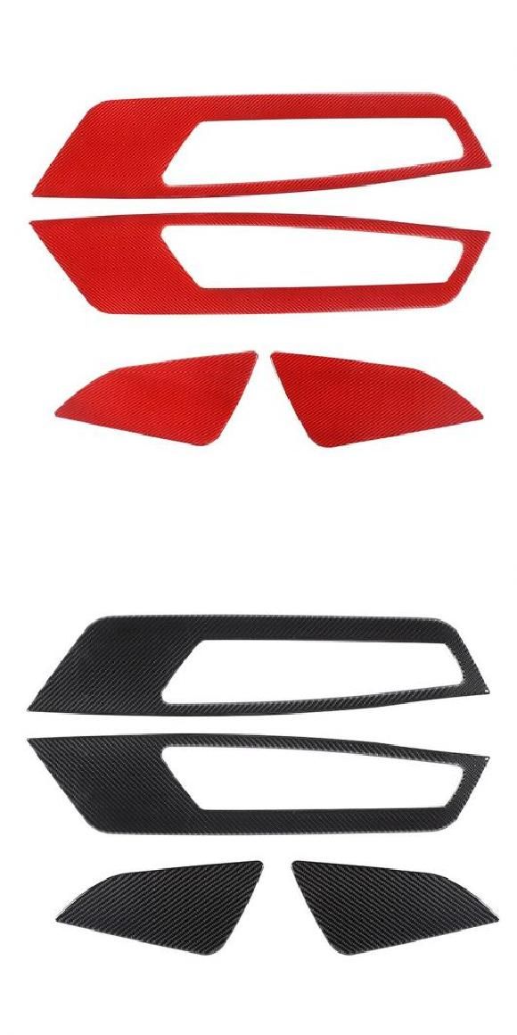 カーボンファイバー調 インナー ドア パネル 装飾 カバー トリム ステッカー デカール アクセサリー 適用: フォード/FORD マスタング 2009 2010 2011 2012 2013 レッドカーボン・カーボン調 AL-RR-2321 ALの通販は