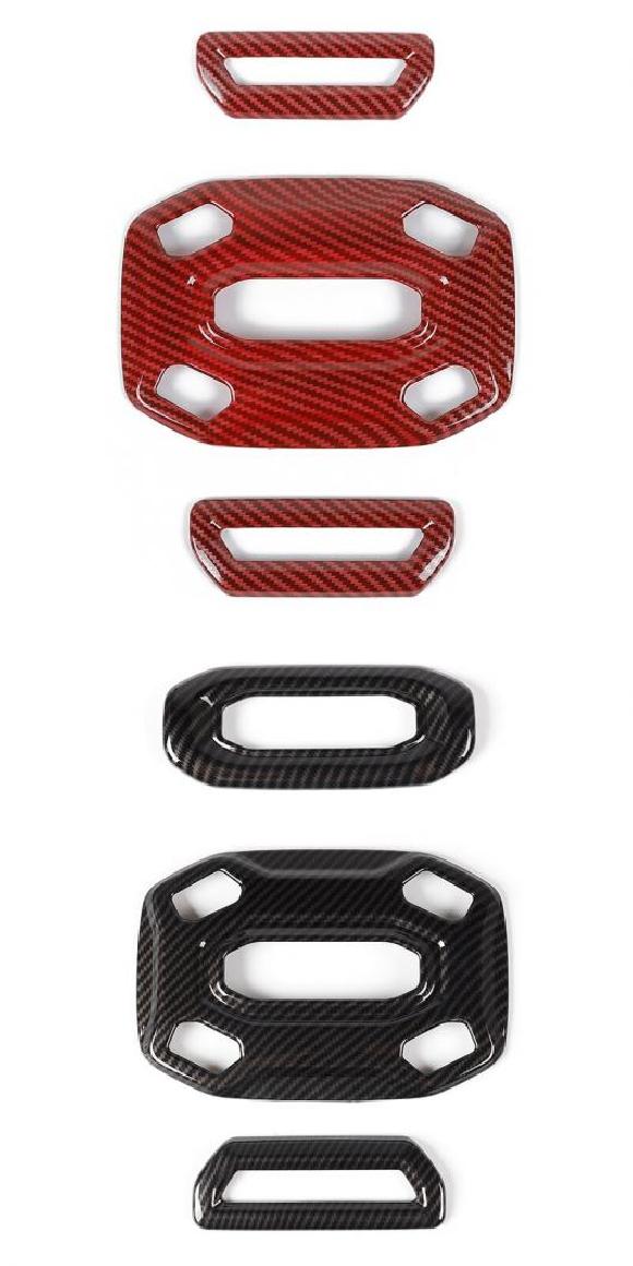 インテリア リード ライト ランプ 装飾 カバー トリム ステッカー アクセサリー 適用: ジープ/JEEP ラングラー JL レッド カーボン 3ピース・ブラック カーボン 3ピース AL-RR-2384 AL