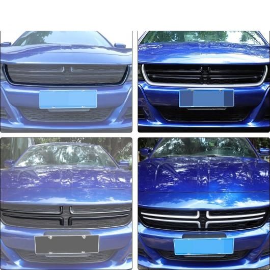 ステッカー フロント グリル メッシュ 装飾 カバー ストリップ アクセサリー 適用: ダッジ チャージャー 2015-2020 レッド 2ピース・シルバー 2ピース AL-RR-2397 AL_4