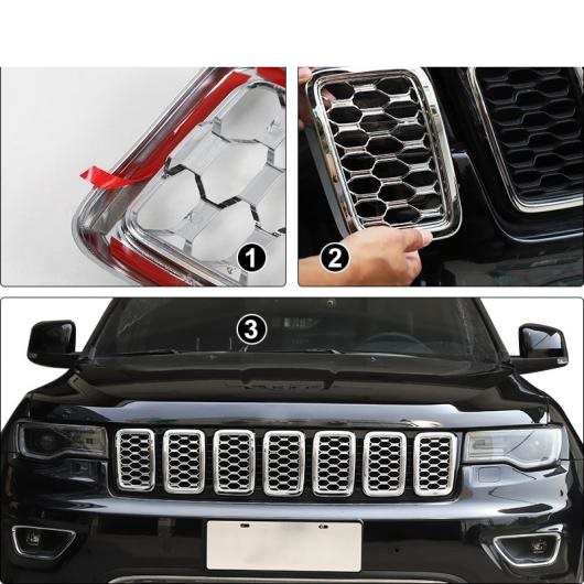 レーシング グリル 適用: ジープ/JEEP グランド チェロキー/CHEROKEE 2014-2016 2017〜 フロント グリル メッシュ 吹き出し口 ベゼル エクステリア アクセサリー ブラック 2017 アップ AL-RR-2419 ALの通販は