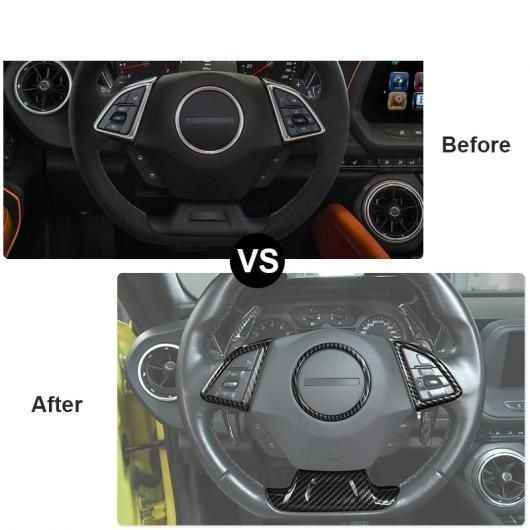 インテリア モールディング 適用: シボレー/CHEVROLET カマロ 2017 アップ ステアリング ホイール 装飾 カバー トリム ステッカー アクセサリー カーボンファイバー C AL-RR-2511 AL_2