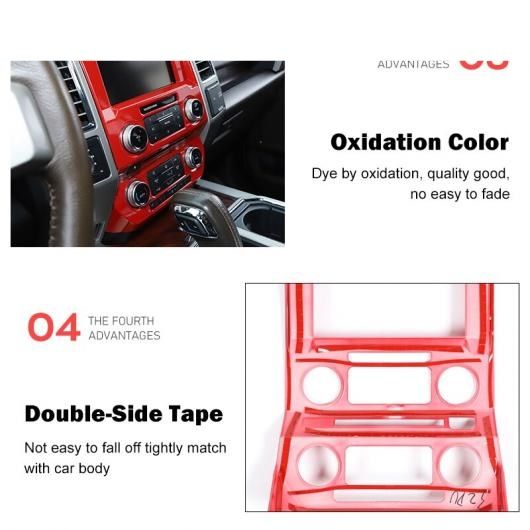 ABS セントラル コントロール ナビゲーション パネル 装飾 カバー トリム アクセサリー 適用: フォード/FORD F150 2015 2016 2017 2018 2019 2020 ブラックカーボン〜木目調 AL-RR-2596 AL_4