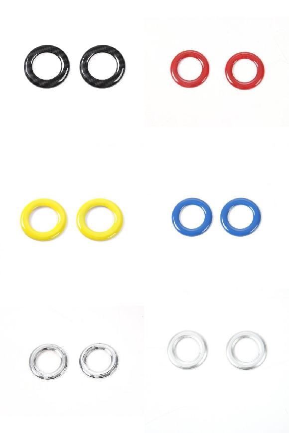 AL シート バック ヘッドレスト アジャスター ハンドル ボタン スイッチ 装飾 サークル カーボンファイバー調〜シルバー AL-RR-2685