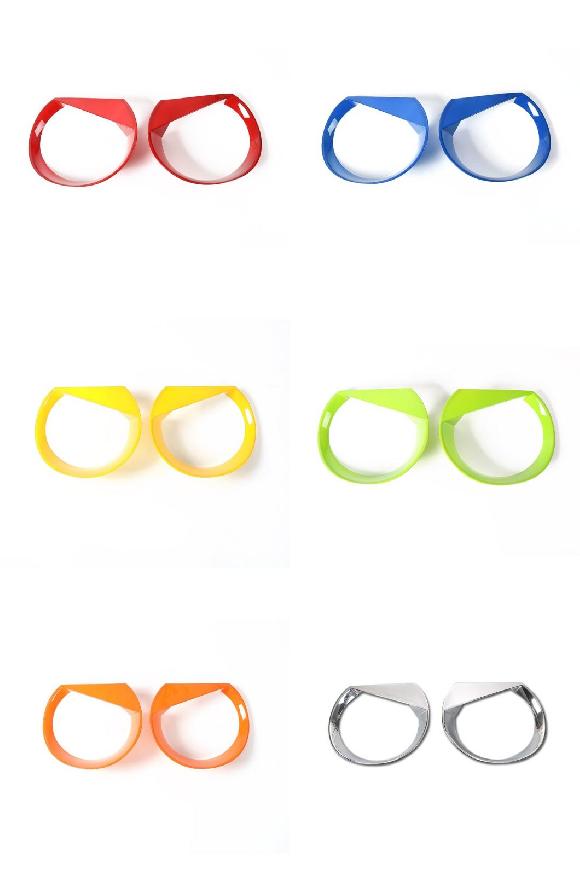 ABS ヘッドライト ヘッド ライト ランプ 装飾 カバー トリム ステッカー 適用: ジープ/JEEP レネゲード 2016-2018 レッド〜シルバー AL-RR-2694 AL