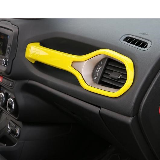インテリア ダッシュボード パネル 助手席 グリップ ハンドル 装飾 カバー トリム フレーム ステッカー 適用: ジープ/JEEP レネゲード 2015〜 カーボン調 AL-RR-2792 AL_2