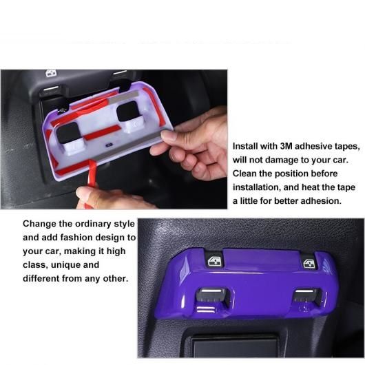ABS リアシート アームレスト ボックス ウインドウ スイッチ ボタン 装飾 カバー 適用: ジープ/JEEP グラディエーター JT ラングラー JL 2018-2022 ブラックカーボン・レッドカーボン AL-RR-2851 AL_2