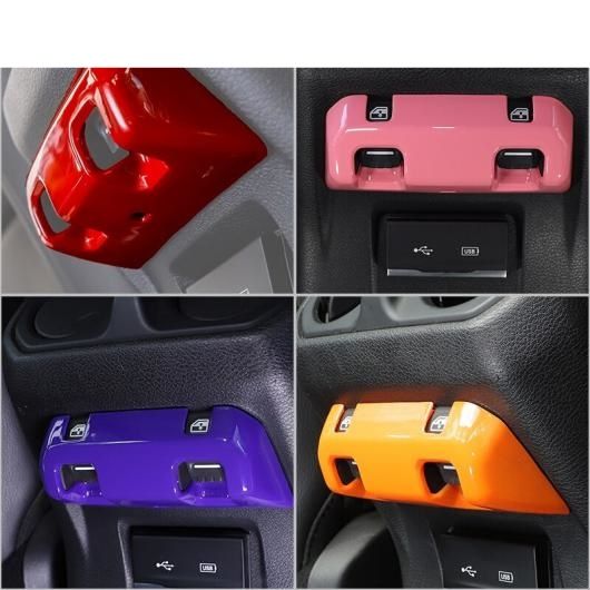 ABS リアシート アームレスト ボックス ウインドウ スイッチ ボタン 装飾 カバー 適用: ジープ/JEEP グラディエーター JT ラングラー JL 2018-2022 ブラックカーボン・レッドカーボン AL-RR-2851 AL_3