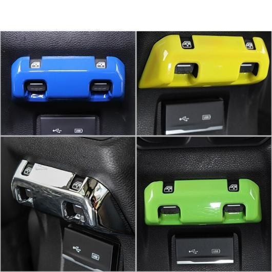ABS リアシート アームレスト ボックス ウインドウ スイッチ ボタン 装飾 カバー 適用: ジープ/JEEP グラディエーター JT ラングラー JL 2018-2022 ブラックカーボン・レッドカーボン AL-RR-2851 AL_4