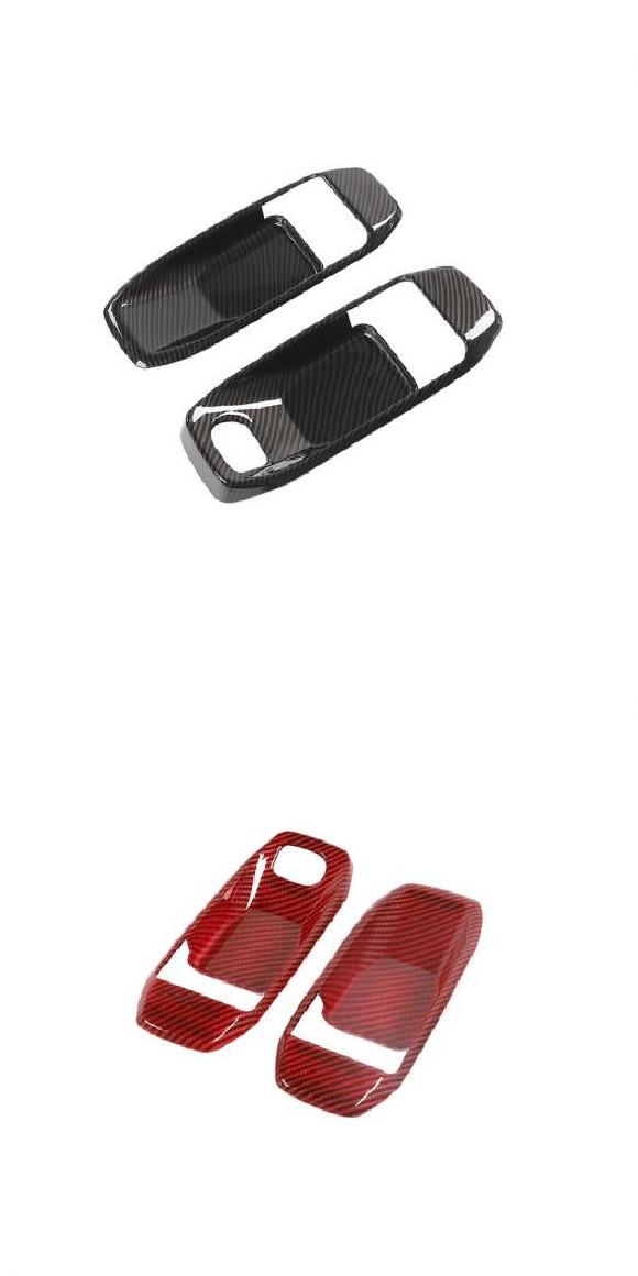 インテリア アクセサリー 適用: ジープ/JEEP グラディエーター JT インナー ドア ハンドル ボウル インテリア カバー 2ドア カーボンファイバー・2ドア レッド カーボン AL-RR-2853 AL