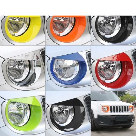 ランプ ボンネット 2016-2018 2ピース ヘッドライト カバー ベゼル 適用: ジープ/JEEP レネゲード ステッカー エクステリア アクセサリー ブラック AL-RR-2900 AL_3