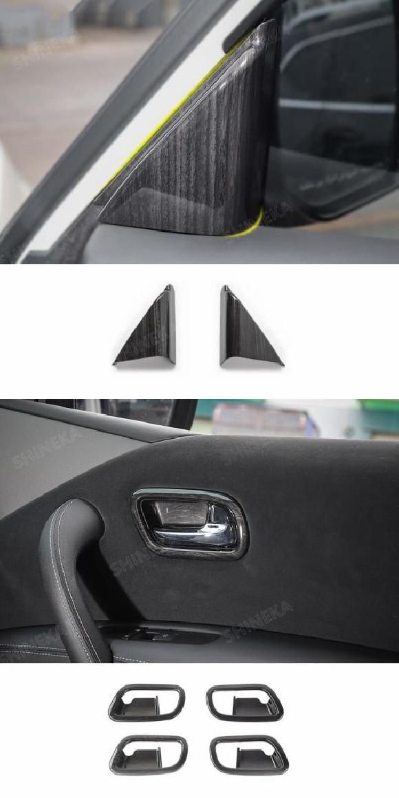 黒木目調 ステッカー 適用: 日産 パトロール Y62 インテリア センター コンソール ダッシュボード 装飾 カバー 日産 パトロール Y62 A ピラー カバー・ドア ハンドル ボウル AL-RR-3087 AL