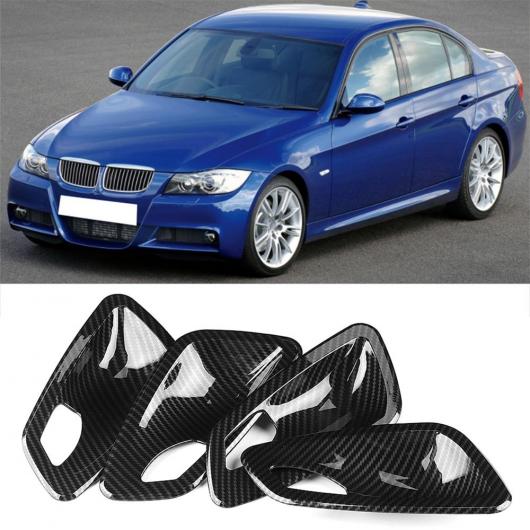 4 ピース ABS ダミー カーボンファイバー インナー ドア ハンドル ボウル カバー ステッカー ケース 適用: BMW 3 セリエ E90 セダン 2005-2012 アクセサリー AL-RR-5695 AL