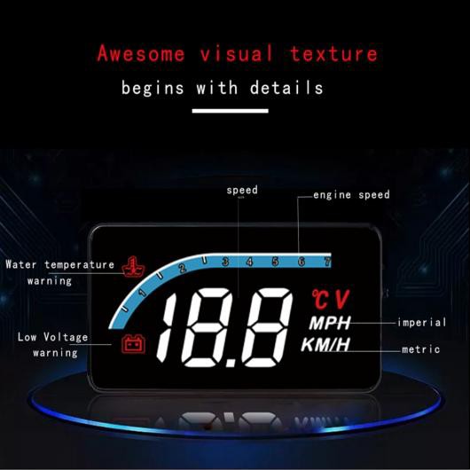 HUD ヘッド-アップ ディスプレイ OBD2-スタイリング HUD ディスプレイ スピード超過 ワーニング シールド プロジェクター アラーム システム ユニバーサル オート AL-RR-5846 ALの通販は 16,968円