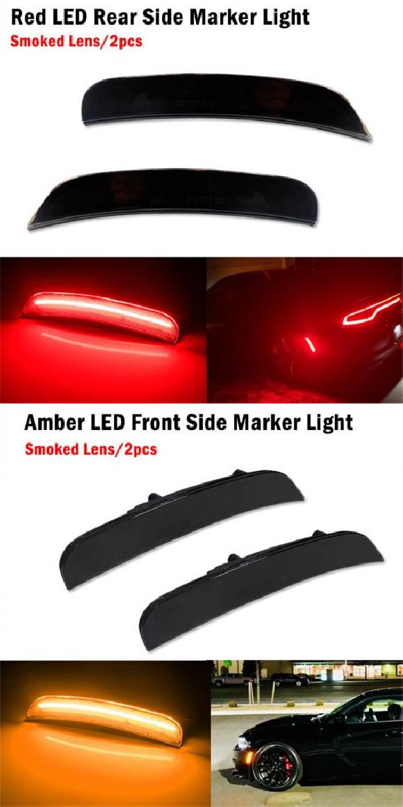 2平和条約 LED 側面 目じるし ともし火 向こう正面 後押し 当てはめる: 2015-2020 ダッジ チャージャー 噴煙 水晶体 赤いこと 黄色 上半身 ワーニング ともし火 赤いこと・黄色 AL-RR-6247 AL