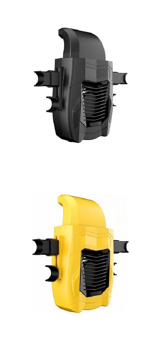 AL 5V バック シート ミニ USB ファン 折り畳み式 ファン ウィンド スピード 調整可能 ネック クーラー バックサイド エア 冷却 ブラック・イエロー AL-RR-6442