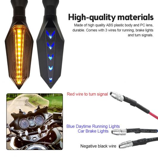 AL 12V ユニバーサル オートバイ LED ターンシグナルライト 流れる ウィンカー インジケーター シーケンシャル 12V テール 2ピース AL-RR-6782_2