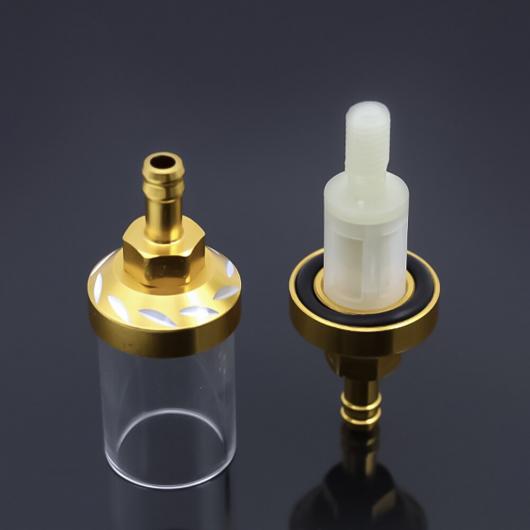 8mm アルミニウム 合金 ガラス オートバイ ガス フューエル ガソリン オイルフィルター モト アクセサリー 適用: ATV ダート ピット バイク ブラック 2ピース〜イエロー 2ピース AL-RR-6796 AL