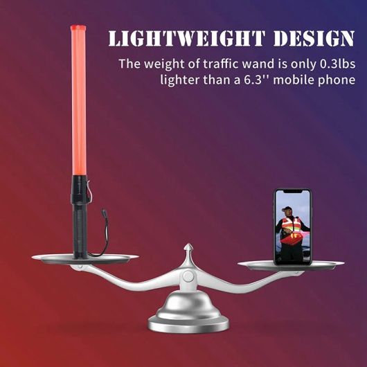 4パック 21インチ シグナル トラフィック セーフティー LED ライト トラフィック ワンド 適用:パーキング ガイド AL-SS-2819 AL_1