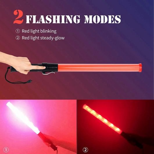 4パック 21インチ シグナル トラフィック セーフティー LED ライト トラフィック ワンド 適用:パーキング ガイド AL-SS-2819 AL_2
