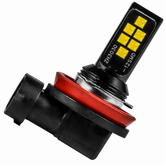 2ピース ハイライト フォグライト H8/H11 3030 12SMD コールド ホワイト フラッシュ LED アンチ - フォグランプ AL-SS-2934 ALの通販は