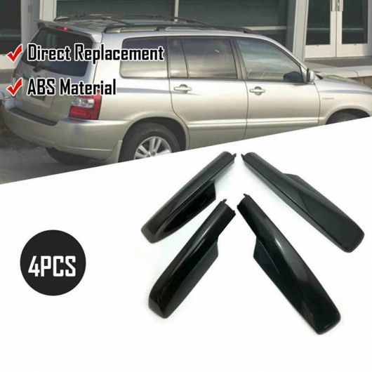 8ピース ブラック ルーフ ラック カバー レール エンド シェル 適用:トヨタ ハイランダー XU20 2001 - 2007 ブライトブラック AL-SS-3080 AL_1