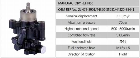 2L エンジン 475-3901/44320-35251/44320-35441 パワー ステアリング ポンプ 適用: トヨタ AL-SS-3139 AL