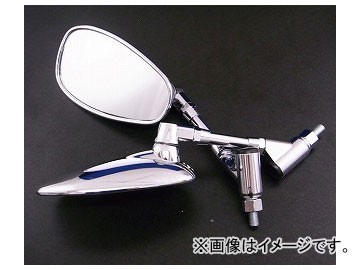 2輪 アルバ オーバルクロムメッキバックミラー 正ネジ10mm（大型車向け） 品番：101-037 入数：左右セット JAN：4560312927045