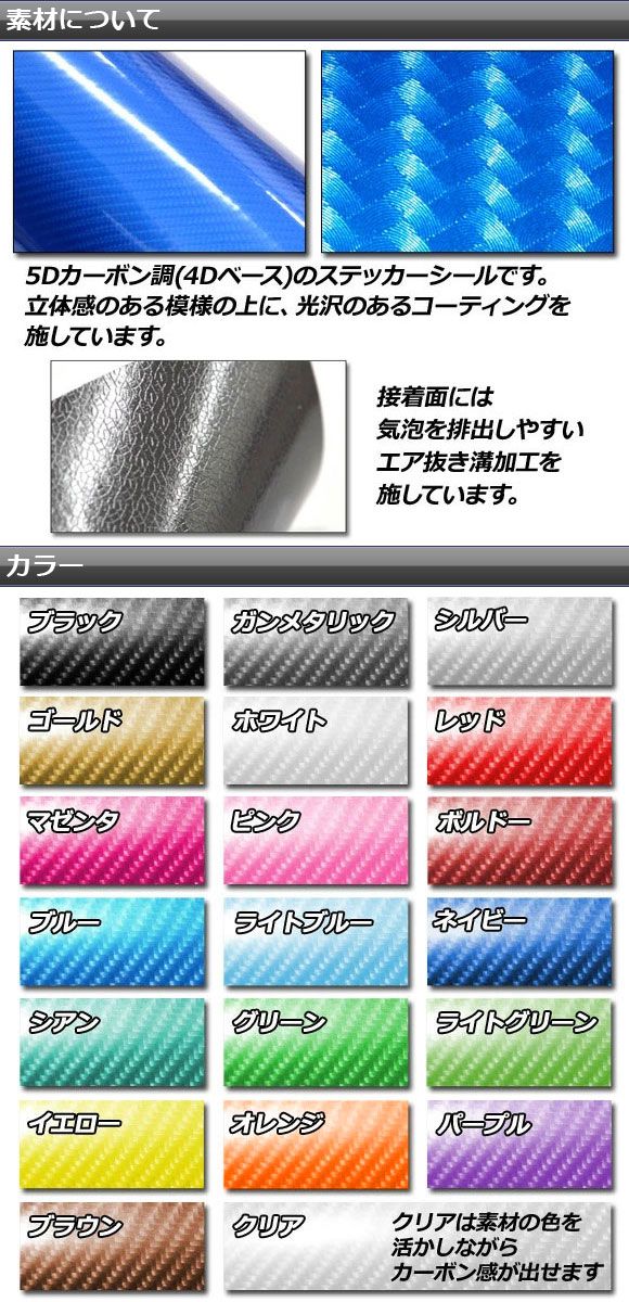 カーステッカー レクサス RC C10系 後期 2018年10月〜 5Dカーボン調(4Dベース) ドアミラー 外装 選べる20カラー 入数：1セット(左右) AP-PF25FR0207_1