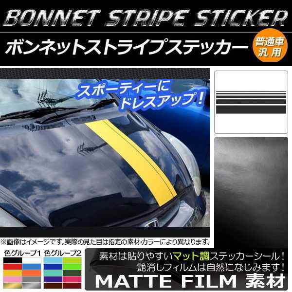 AP ボンネットストライプステッカー マット調 普通車汎用 色グループ1 AP-CFMT1269 入数：1セット(5枚)｜au PAY マーケット