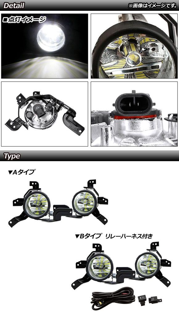 LEDフォグランプ ホンダ CR-V RE3/RE4 2006年〜2011年 Bタイプ H11 21連 リレーハーネス付き AP-FL259-B_1