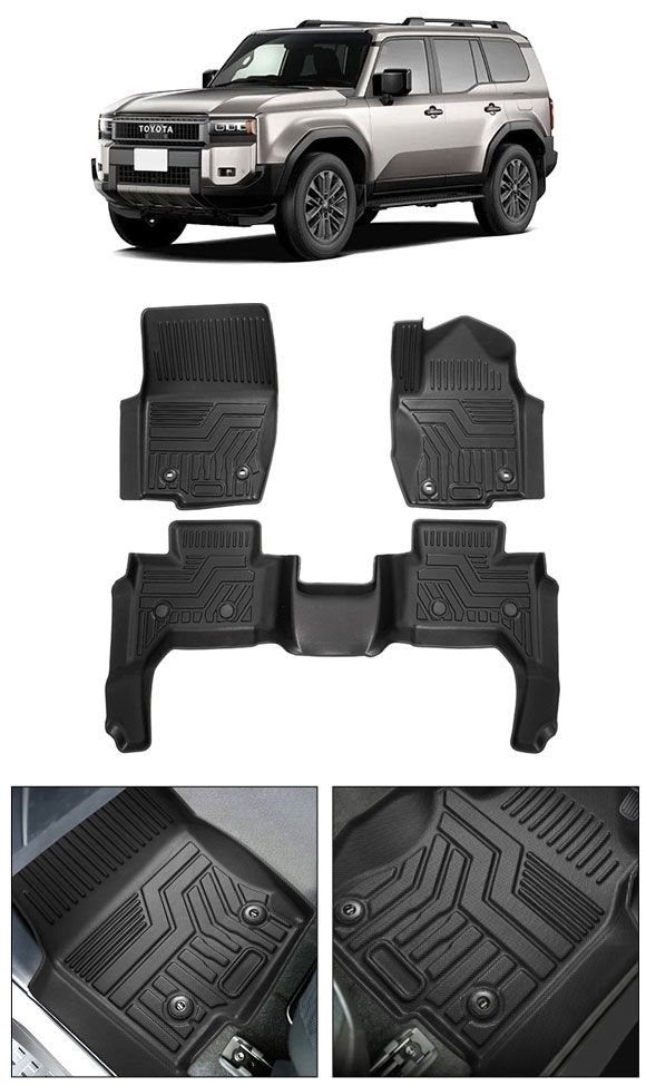 3D フロアマット 運転席/助手席/2列目シート用 トヨタ ランドクルーザー250 250系 2024年04月〜 TPE素材 立体構造 防水仕様 入数：1セット(3個) AP-IT3930_2