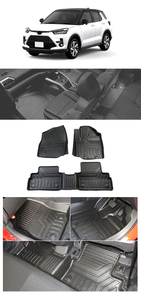 フロアマット ダイハツ ロッキー A200S/A210S 2019年11月〜 TPE素材 立体構造 防水仕様 入数：1セット(3個) AP-IT658_2