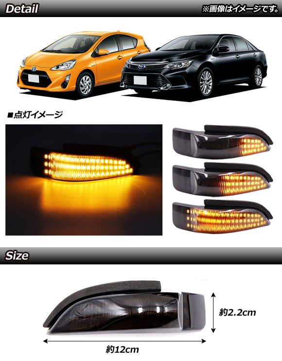 LED流れるドアミラーウインカーレンズ スモーク 入数：1セット(左右) AP-LL286_1