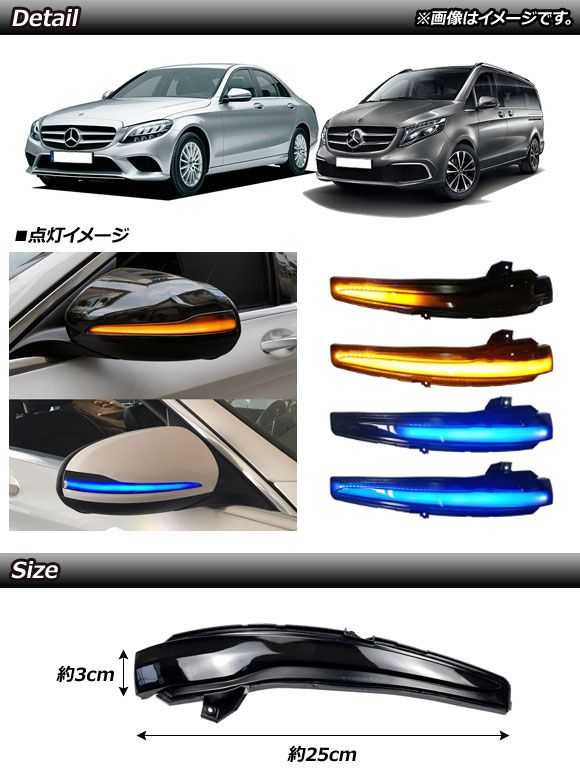 左右 スモーク LED ドアミラーウインカー 左右 メルセデスベンツ W205