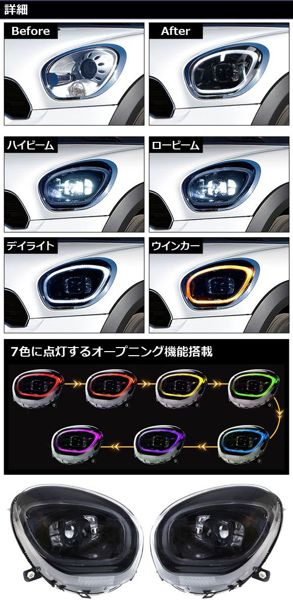 LEDヘッドライト MINI(BMW) R60 2011年01月〜2015年05月 左 LEDヘッドライト MINI(BMW) R60 2011年01月〜2015年05月 左