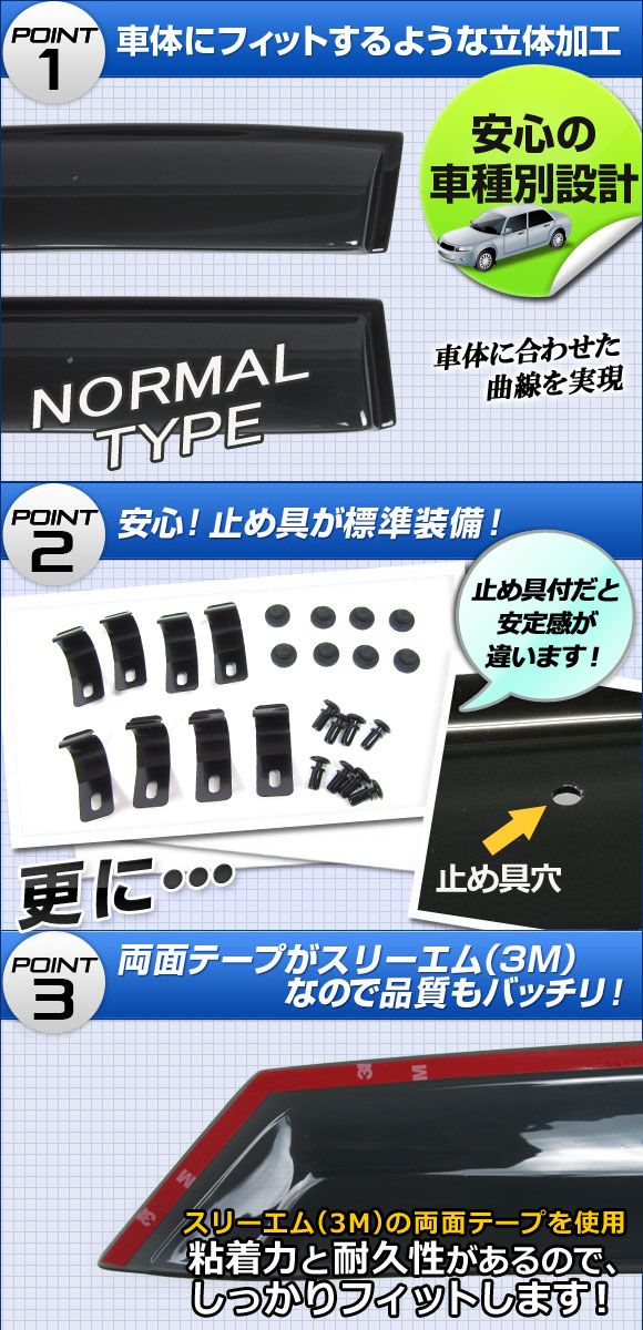 サイドバイザー ニッサン デイズ B21W 2013年06月〜 入数：1セット(4枚) APSVC106_1