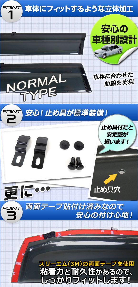 サイドバイザー トヨタ アルファード/ヴェルファイア 30系 ハイブリッド可 2015年01月〜 入数：1セット(4枚) APSVC234_1