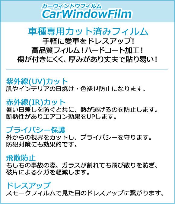 カーフィルム ホンダ フリード GB5/6/7/8 2016年09月〜 リアセット(分割) IR UV 断熱 選べる13フィルムカラー AP-WFIR0001-RDR4_1