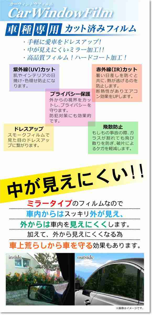 カーフィルム アウディ A5/S5 カブリオレ F5 2016年〜2019年 リア小窓セット ミラータイプ AP-WFMF0283-RDの通販は