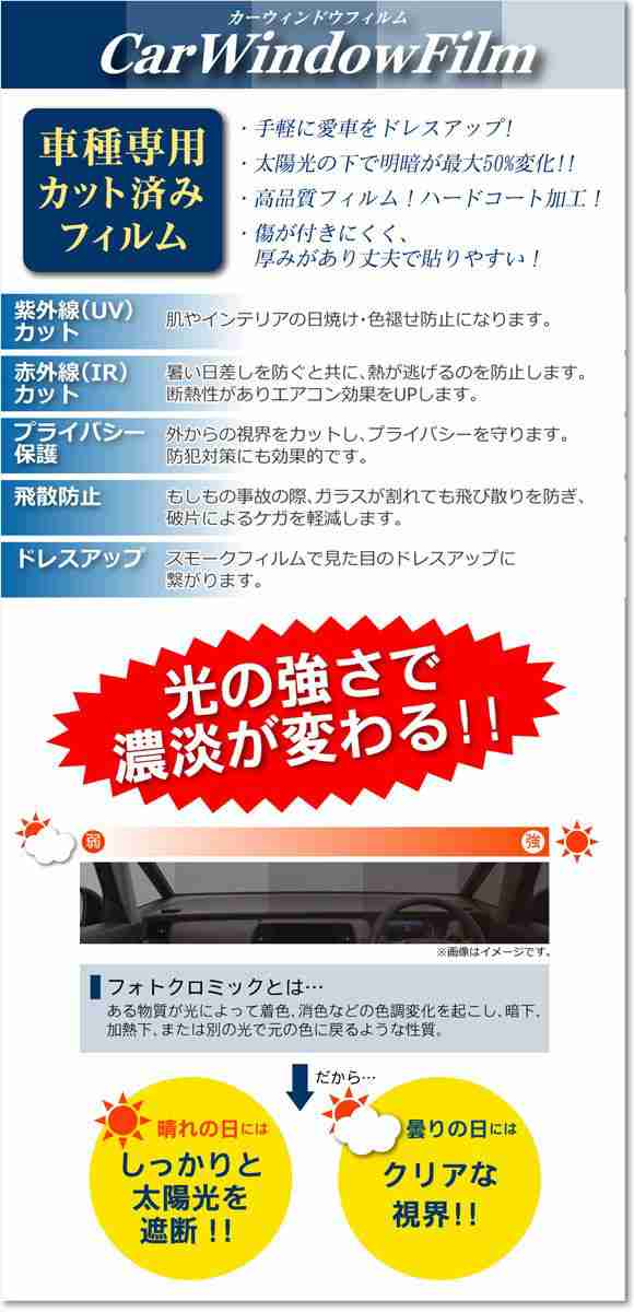 カーフィルム ポルシェ ケイマン 981 2012年〜2016年 リア小窓セット フォトクロミック 選べる3フィルムカラー AP-WFPM0314-RDの通販は