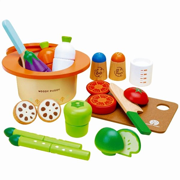 ウッディプッディ 磁石のおままごと やさいとおなべセット GF21-0009(1045-047)